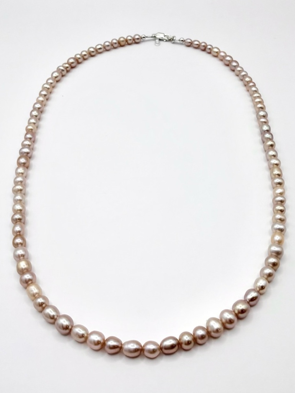 Elegant Champagne Cultred Freshwater Pearl and .925 Sterling Silver 18” Necklace